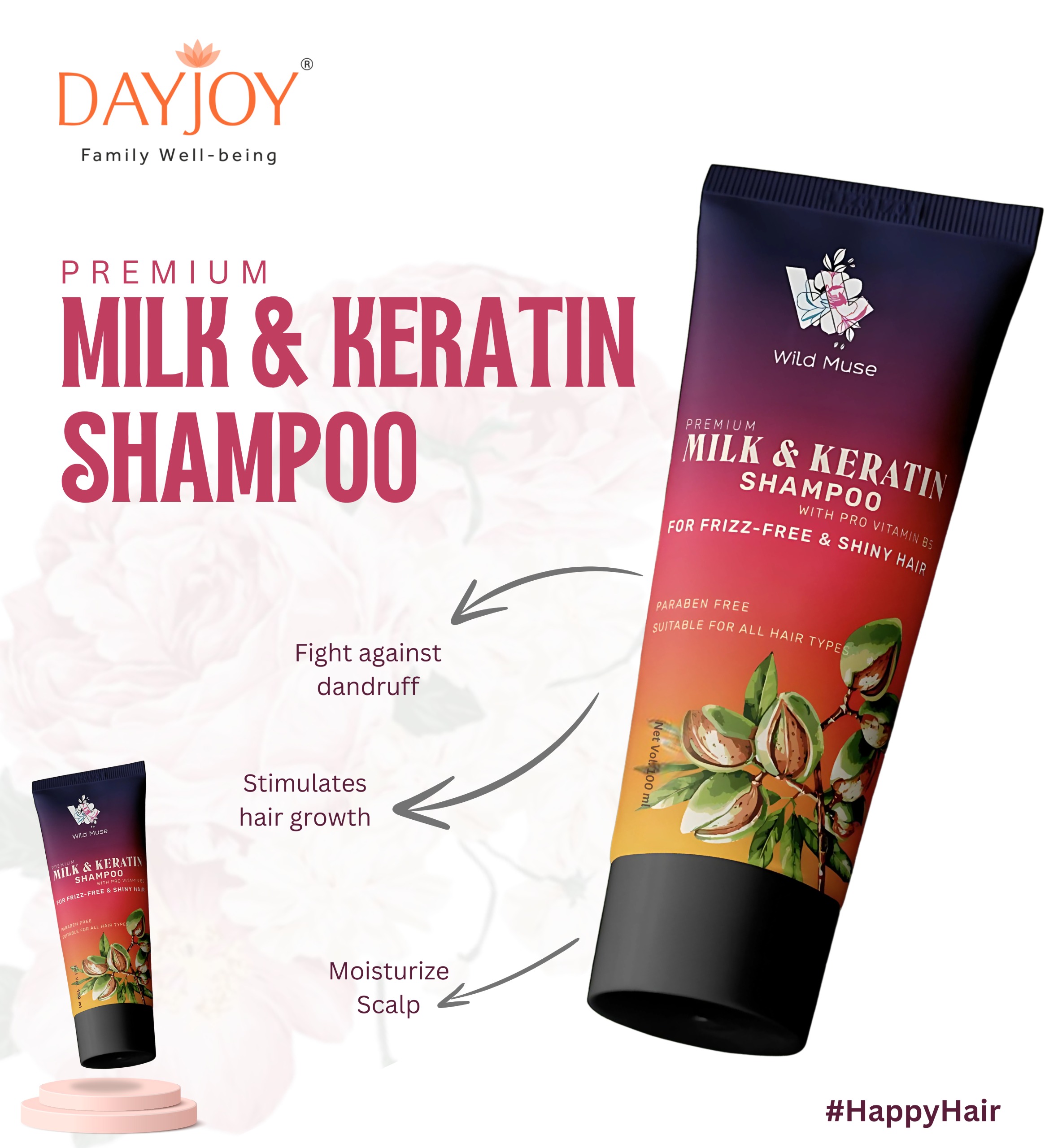 Milk & Keratin Extracts Shampoo (100ml)